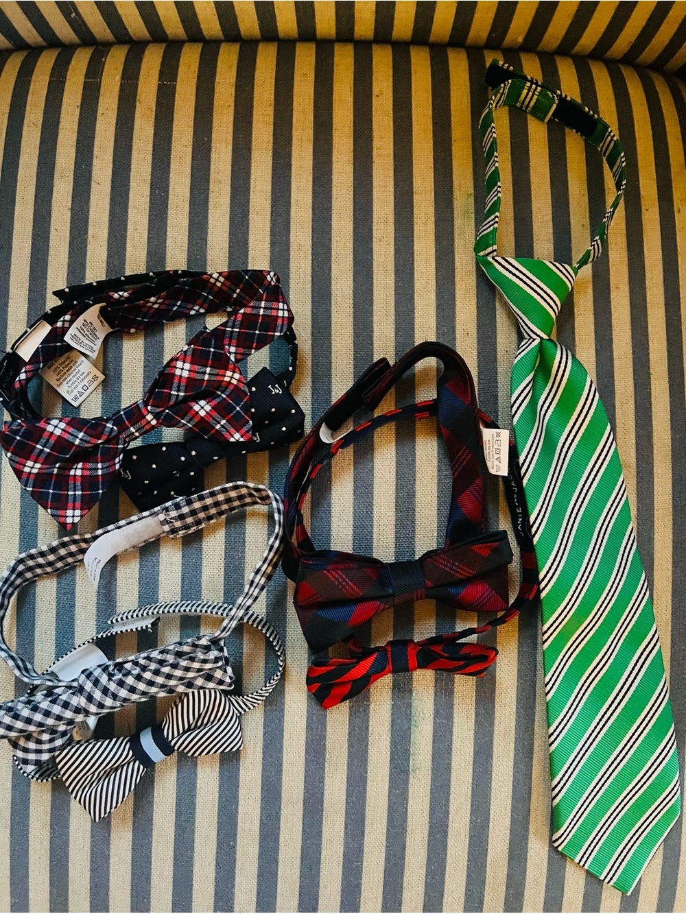 Lot of mostly Janie and Jack Striped and Mixed Pattern Bow Ties